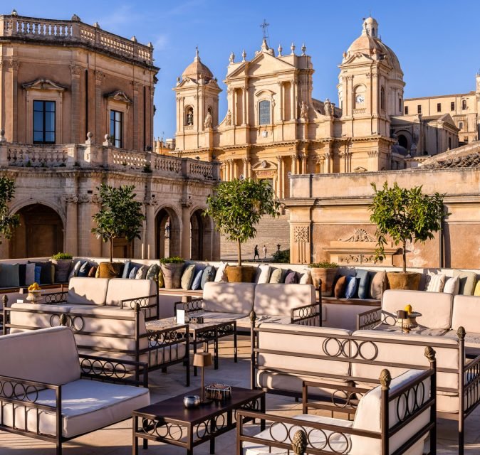 Terrazza con vista sulla cattedrale di Noto